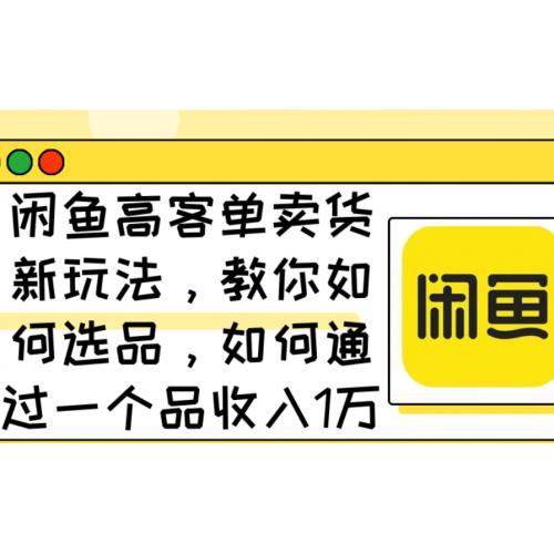 闲鱼高客单卖货新玩法，教你如何选品，如何通过一个品收入1万+