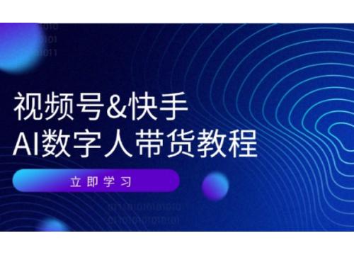 视频号&快手-AI数字人带货教程：认知、技术、运营、拓展与资源变现